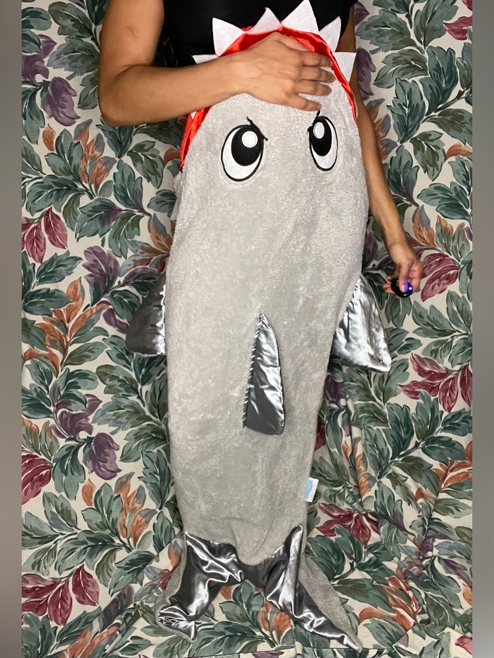 Light Grey Shark Footie Blanket